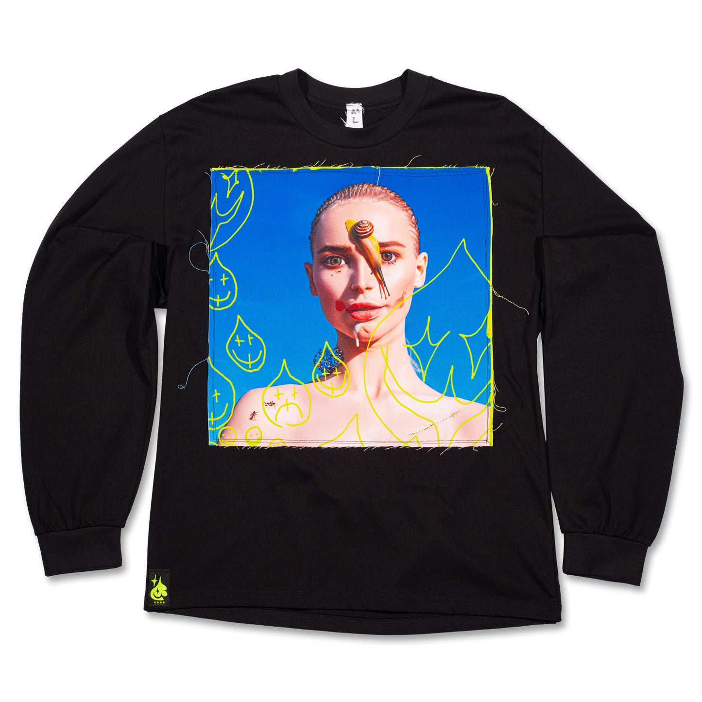 UNCANNY SNAIL FACE LS BLACK_V2